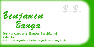 benjamin banga business card